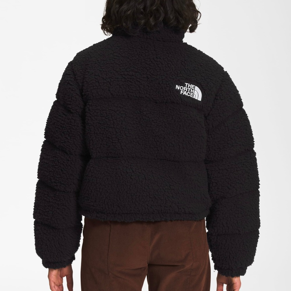 The North Face Women's High Pile Plush Cropped Down Nuptse Jacket, Black - Picture 11 of 11